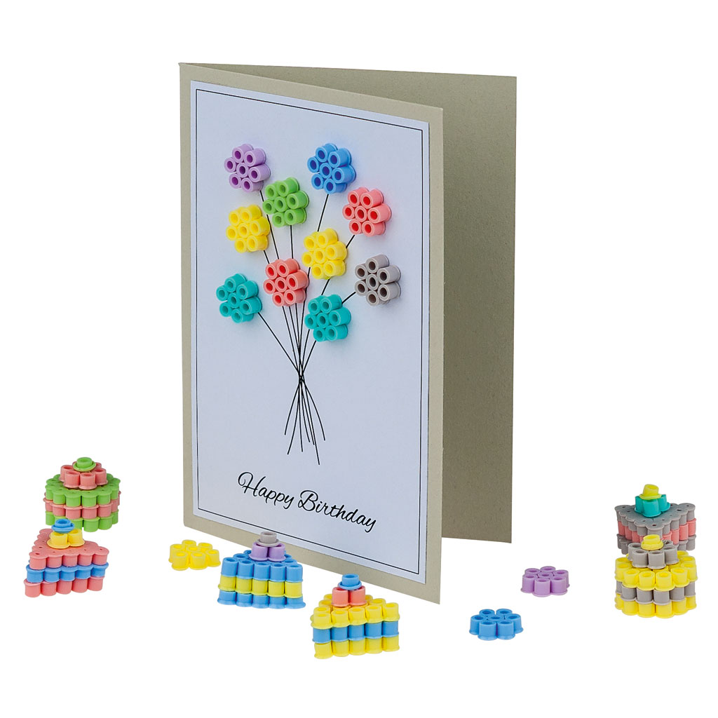 Bügelperlen im Eimer, Pastell