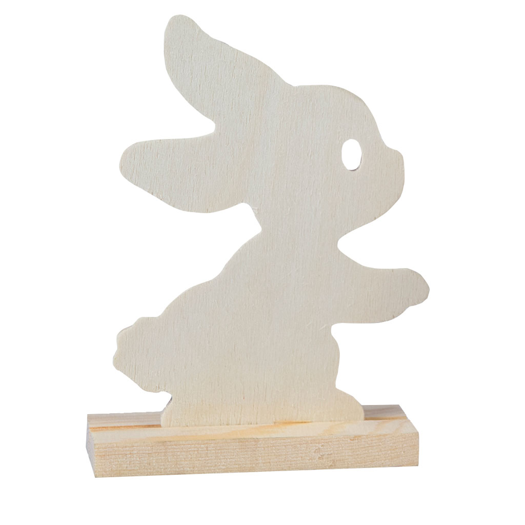 Osterhäschen-Aufsteller aus Holz, blanko