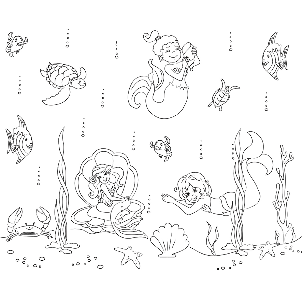 Malunterlagen/Platzsets zum Ausmalen, 5 Blatt