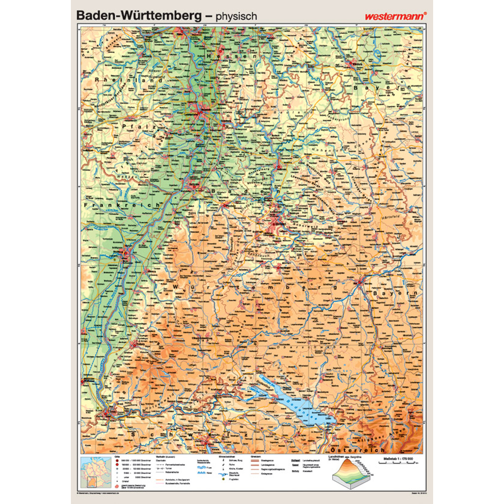 Baden-Württemberg, VS physisch / RS politisch - in verschiedenen Varianten
