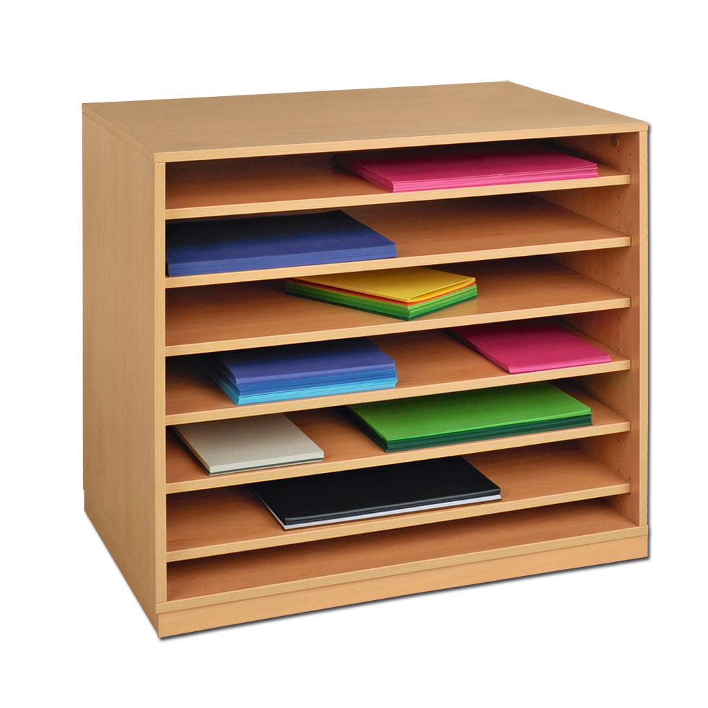 temp43902-papierregal-mit-sockeldpRYdY2GU6xNz Modulus® Papierregal mit 7 offenen Fächern