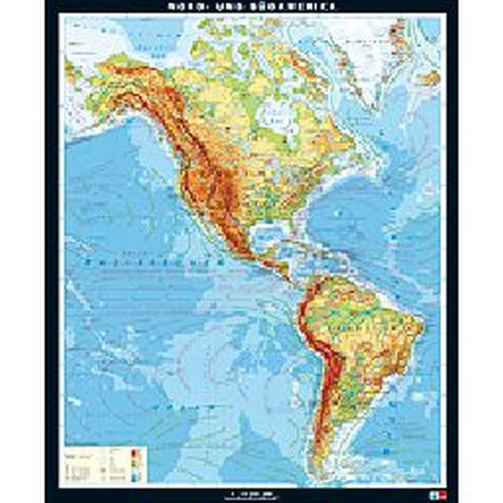 Klett Wandkarte Nord- und Südamerika physisch