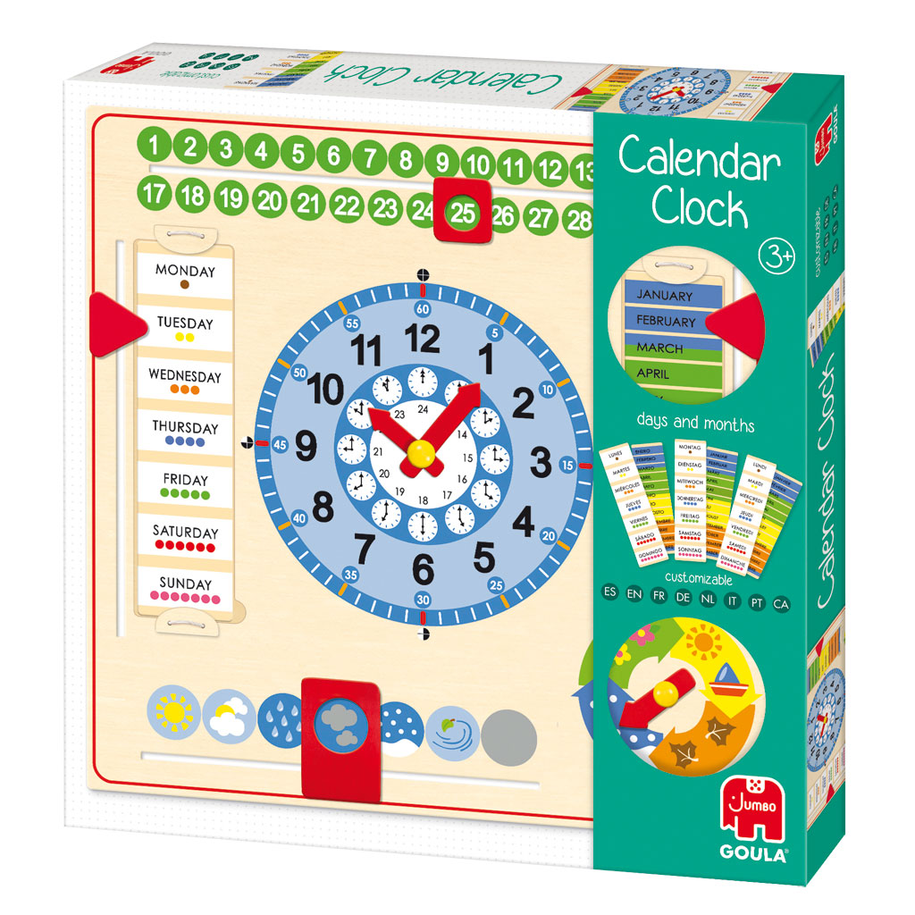 Kalender-Uhr im Großformat