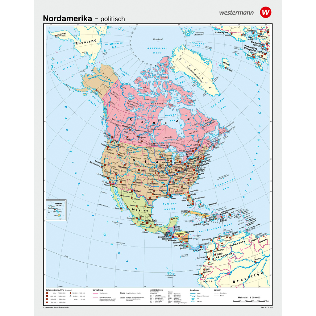 Nordamerika, VS physisch / RS politisch - in verschiedenen Varianten