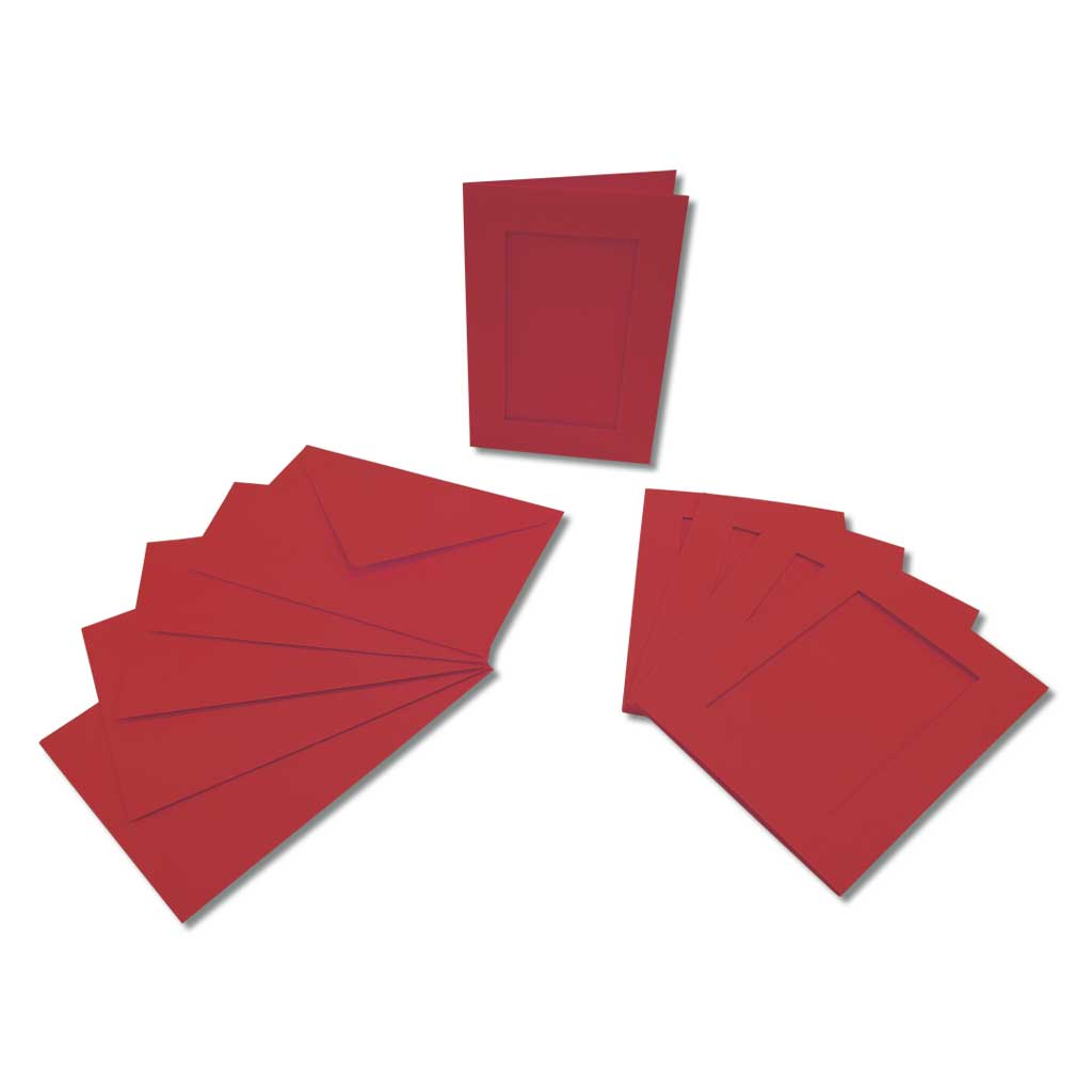 Passepartout-Karten, rechteckige Stanzung, 5 Stück