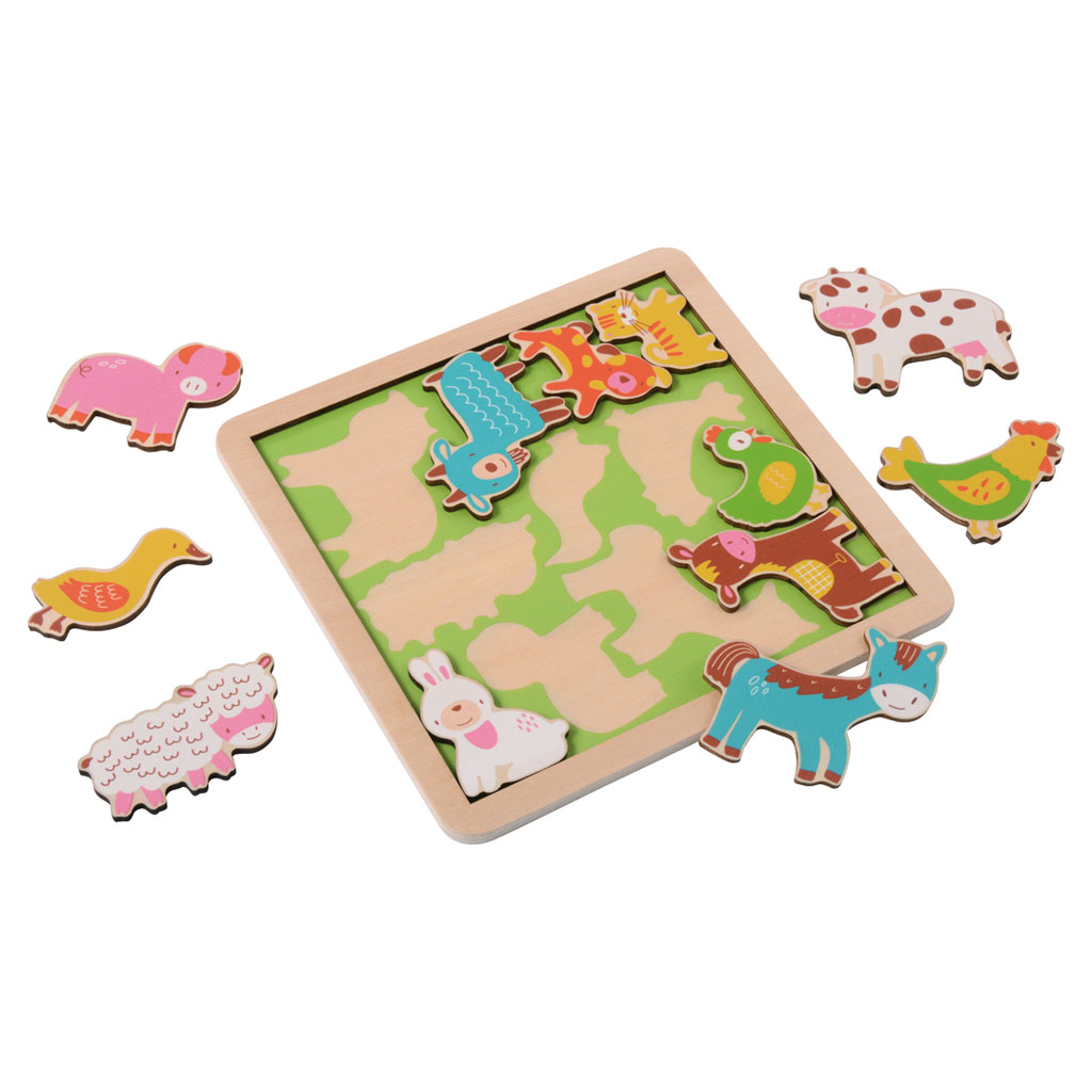 Holzpuzzles, 5er-Set