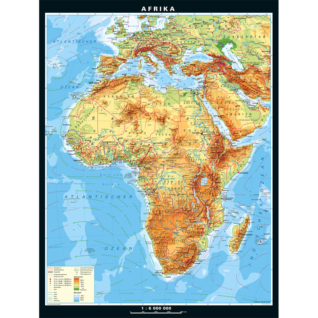 Klett Wandkarte Afrika physisch