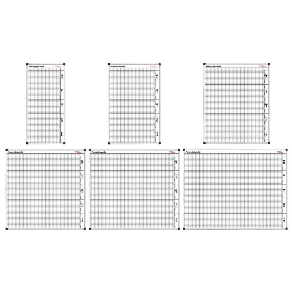 Personal- und Raumplantafeln, weiß