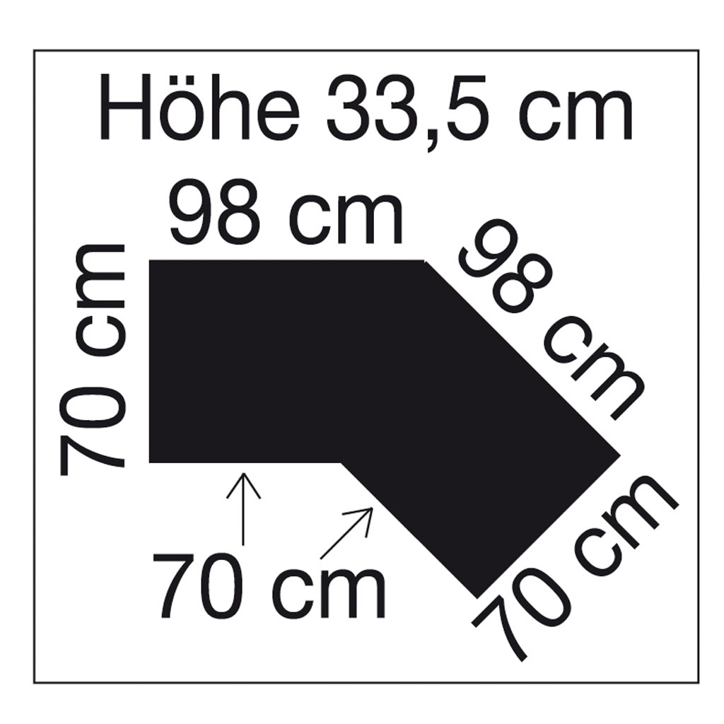 Winkel-Podest, 135°, feststehend - beige