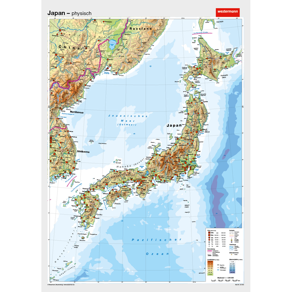 Westermann Wandkarte Japan physisch/politisch