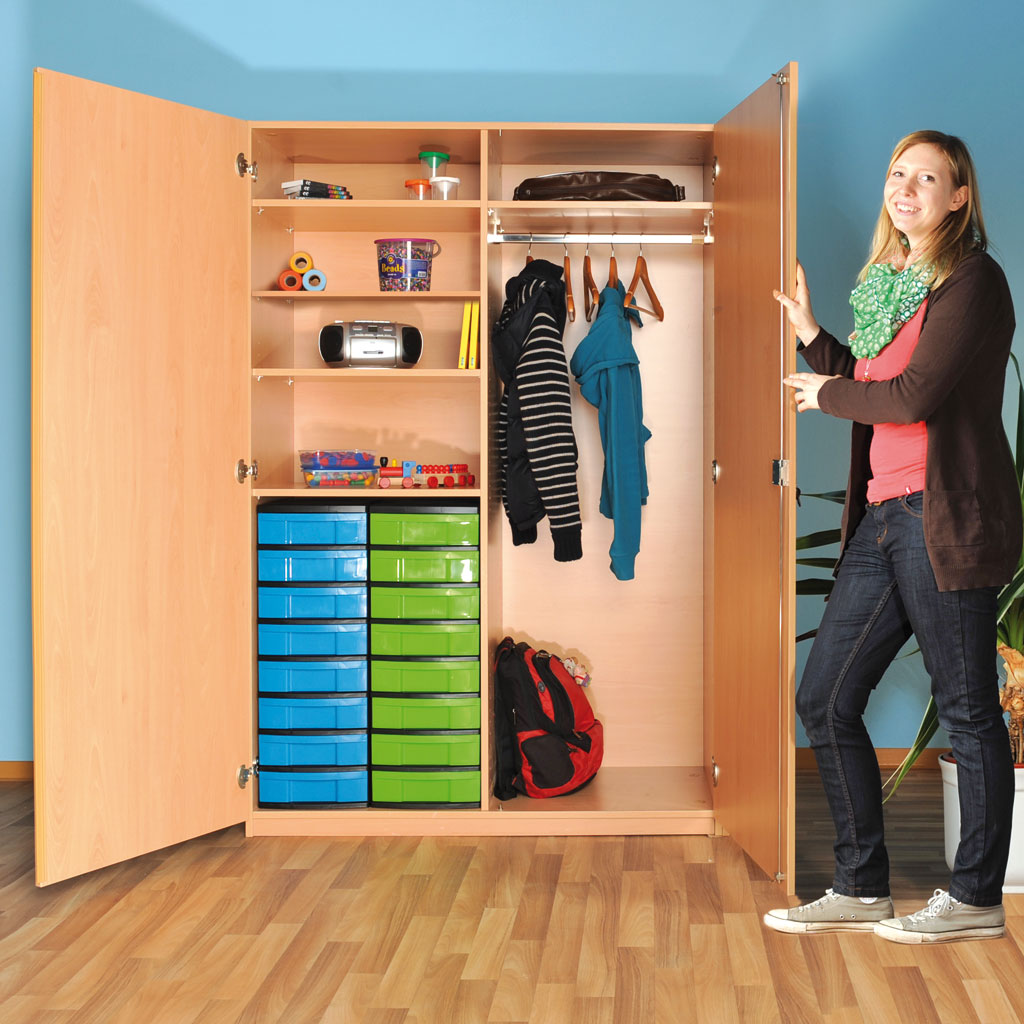 Modulus® Garderobenschrank mit 5 Böden, 3 davon verstellbar