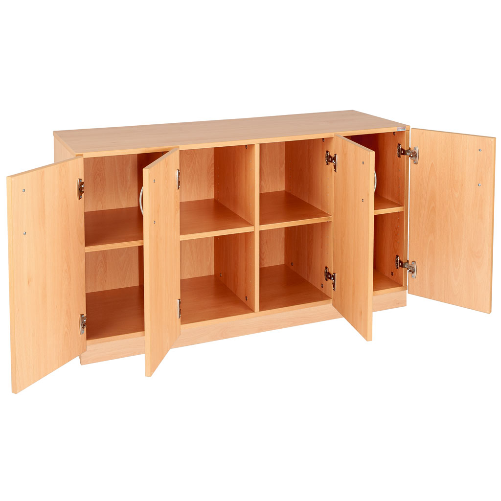 Modulus® Klassenzimmer-Regal mit Türen, 4-reihig, fahrbar oder feststehend