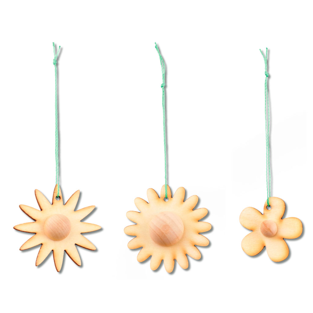 Holzanhänger Frühling groß, blanko, 3 Stück