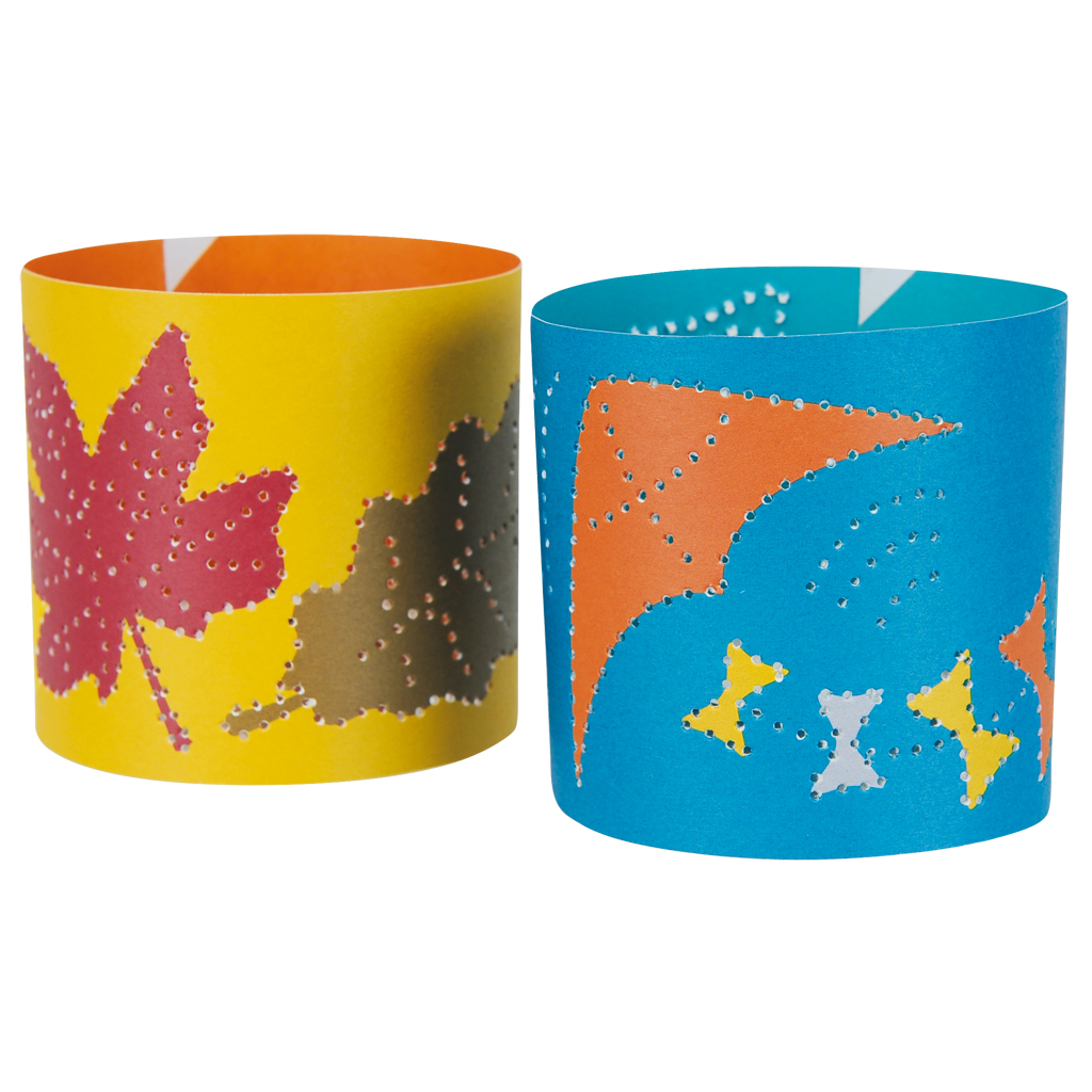 Prickellichter Bastelbogen Herbst, Windlichter Prickellichter Bastelbogen Herbst, Windlichter