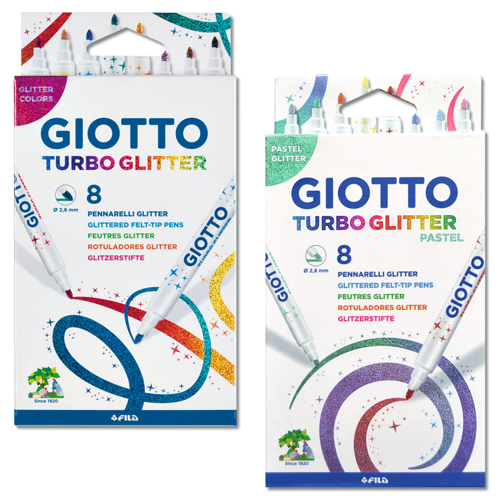 tempm-92157-giotto-turbo-glitter-grundfarben-und-pastell-stifteH4PoIuA0wroxK GIOTTO Turbo Glitter Glitzerstifte, 8 Stifte