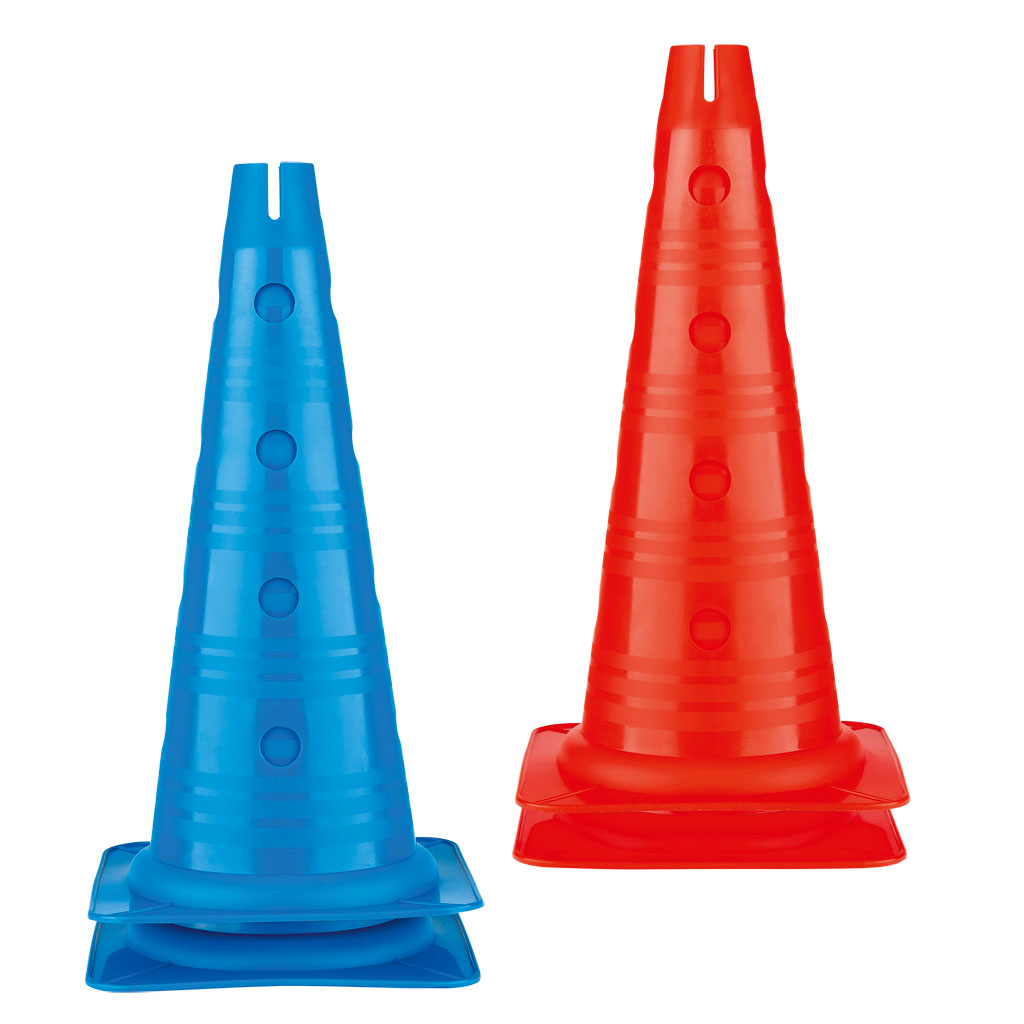 Lochkegel Rot und Blau, 4er-Set