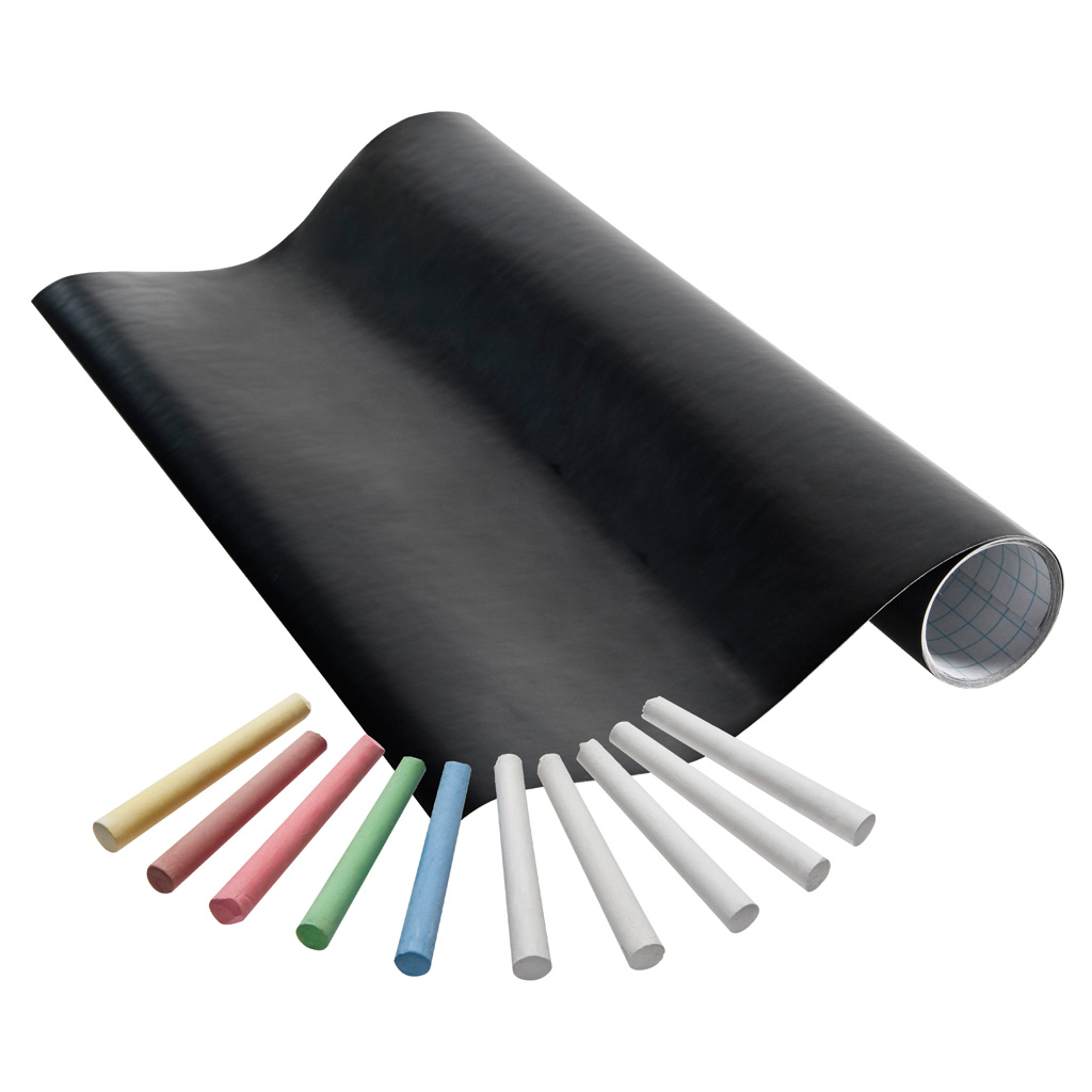 Folia® Selbstklebende Tafelfolie Schwarz, inkl. Kreide