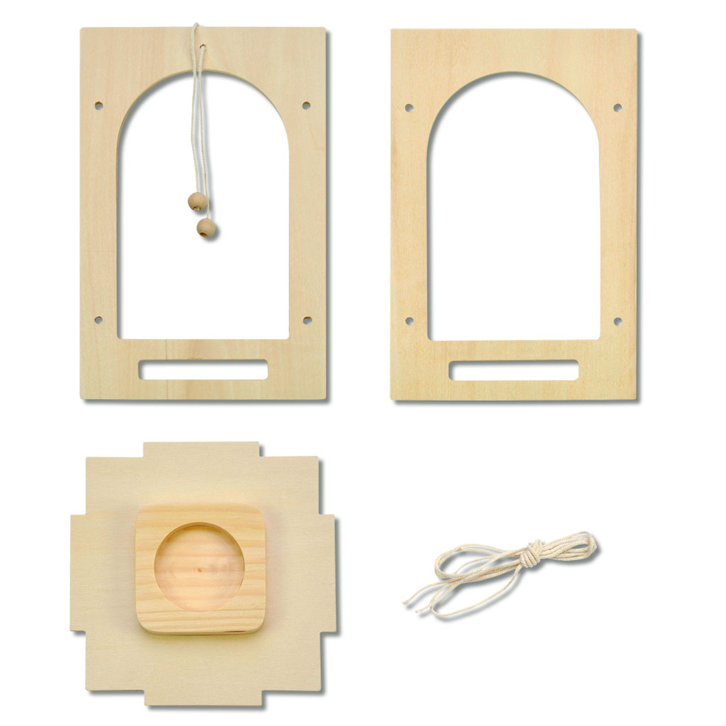 Holzlaterne zum Selbstgestalten, blanko