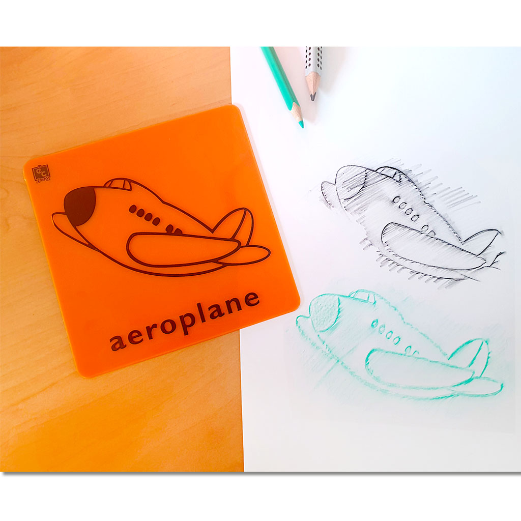 Rubbelplatten mit Transportmotiven, 4 Stück