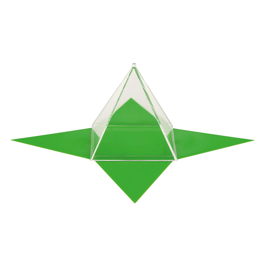 Geometrischer Körper – Quadratische Pyramide mit Oberflächennetz-Bild Auf diesem Bild ist das Produkt mit der Art.Nr.: W-3664 zu sehen