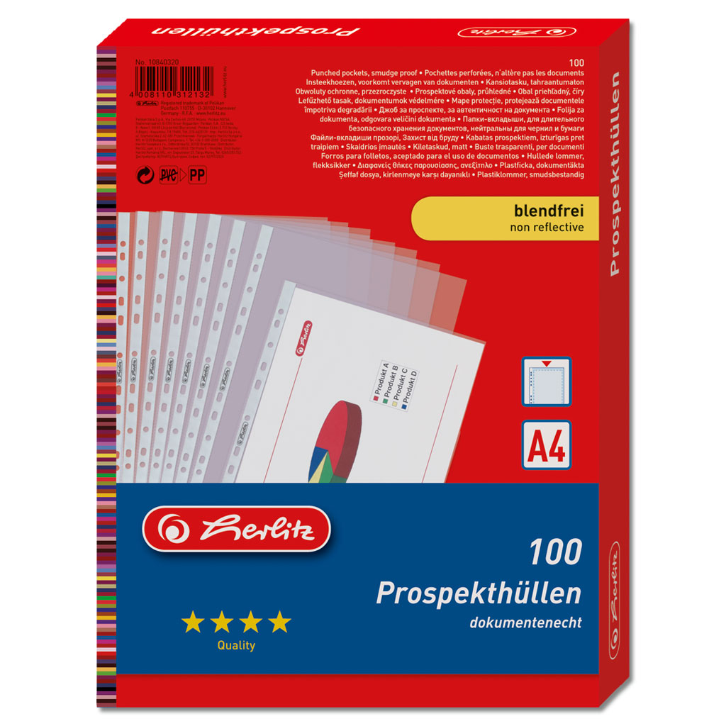 Herlitz® Prospekthüllen DIN A4