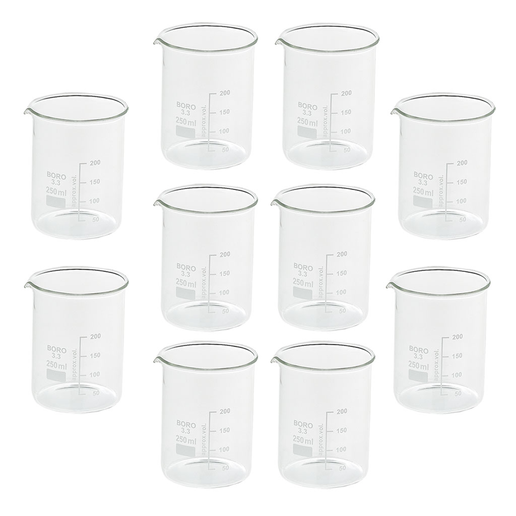 Becherglas, Borosilikatglas, niedrige Form, 10 Stück