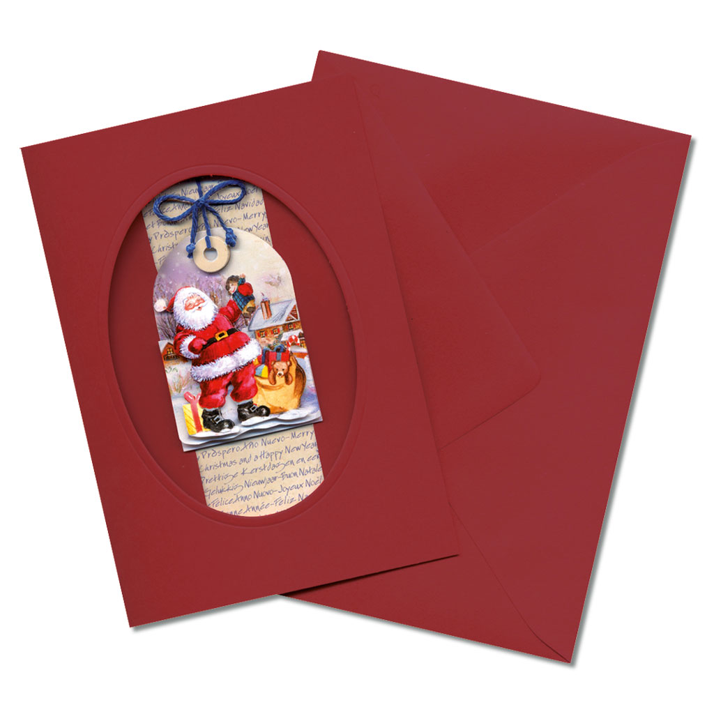 Passepartout-Karten, ovale Stanzung, 5 Stück