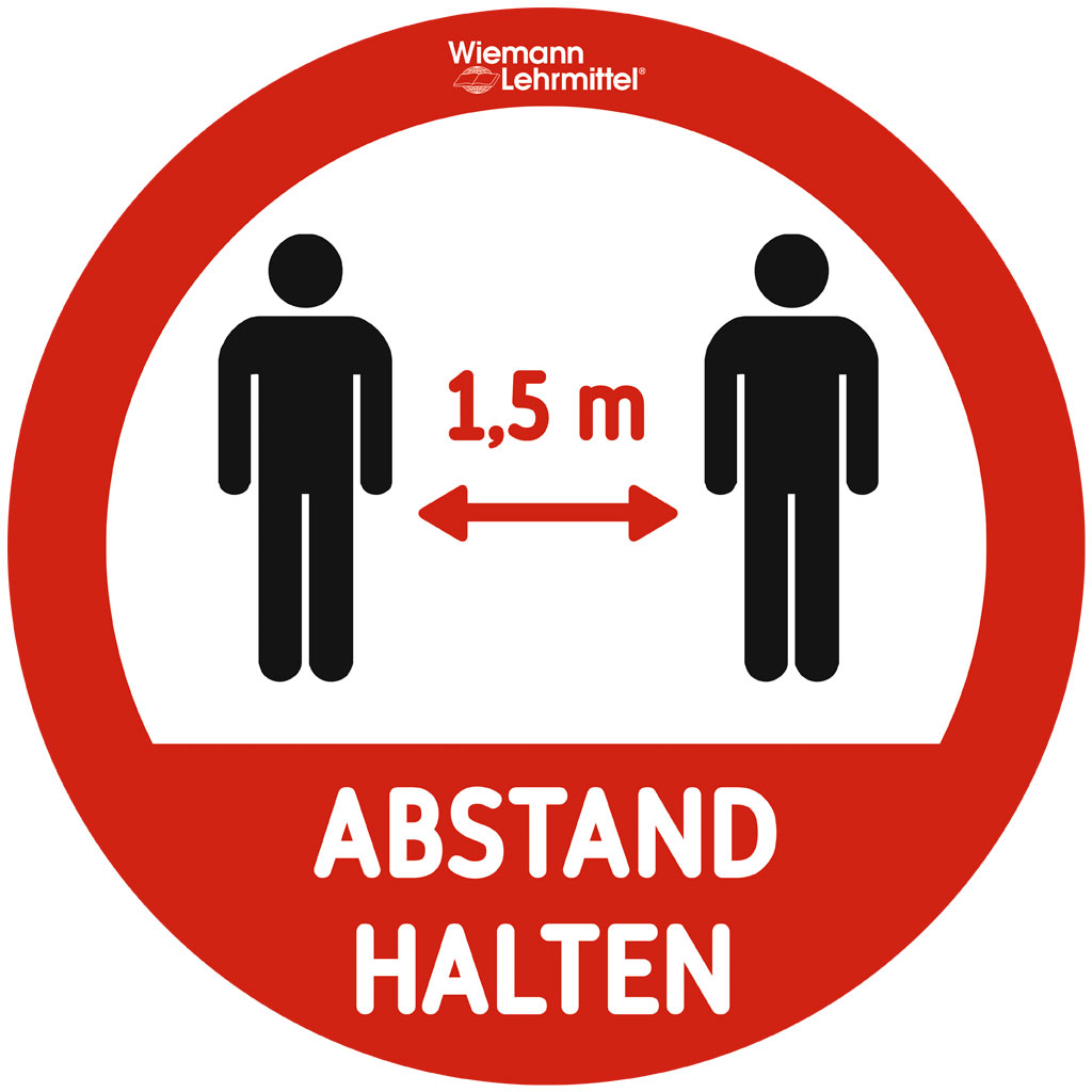 Fußboden-Aufkleber „Abstand halten“