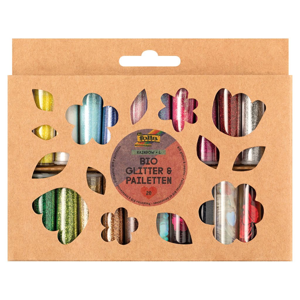 Folia® Bio Glitter & Pailletten Set Rainbow Folia® Bio Glitter & Pailletten Set Rainbow