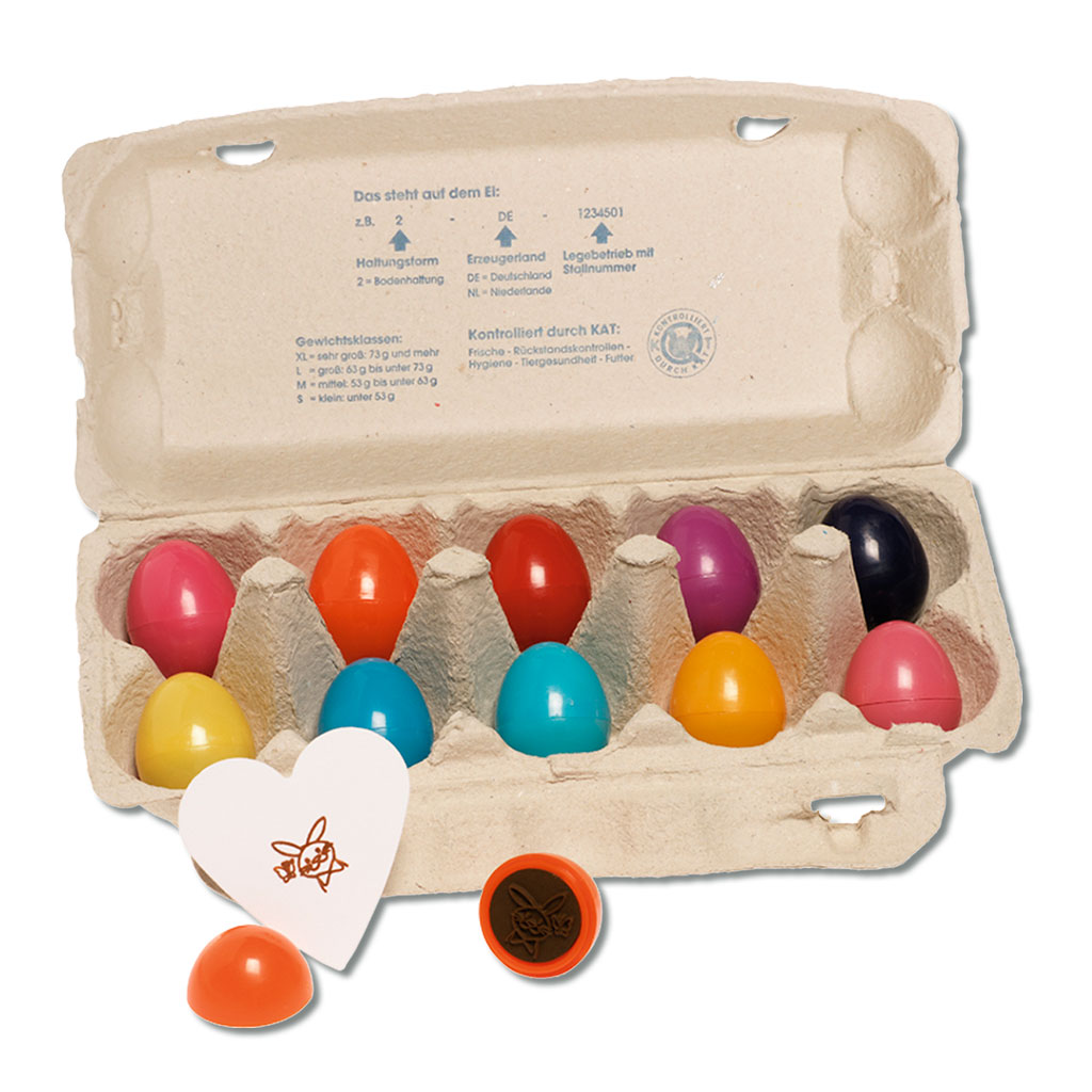 Stempel-Ei Osterhase Lopi, 10er-Set