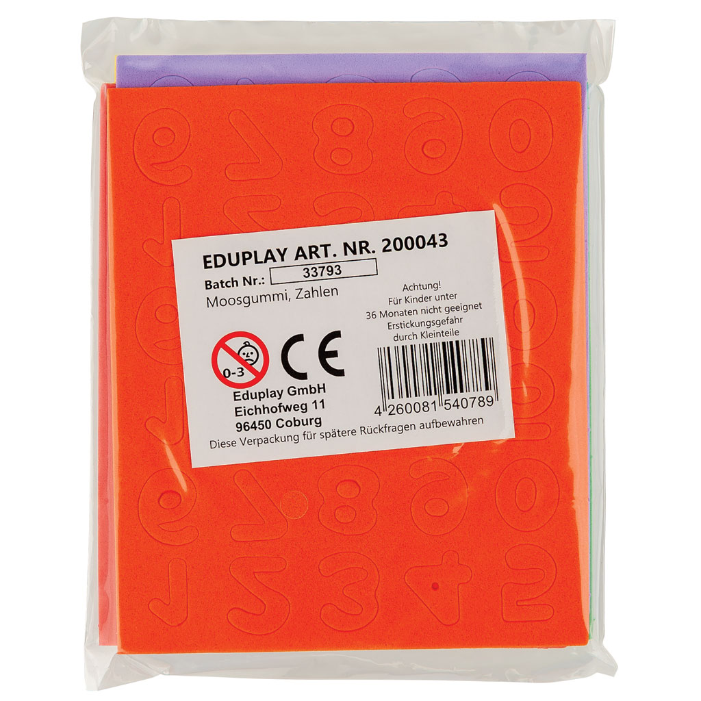 Moosgummi-Stanzteile Zahlen, 150 Stück Moosgummi-Stanzteile Zahlen, 150 Stück