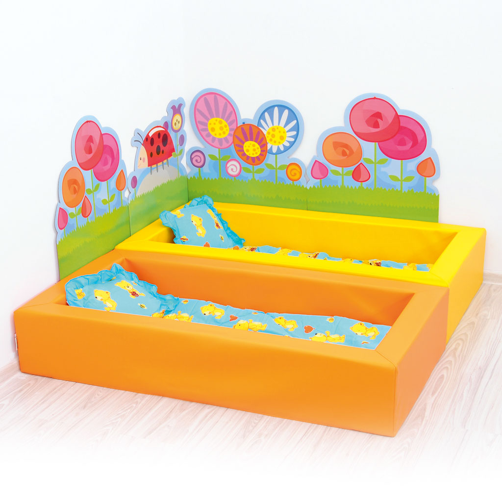 Bunte Weichschaumbetten inkl. Matratze - orange