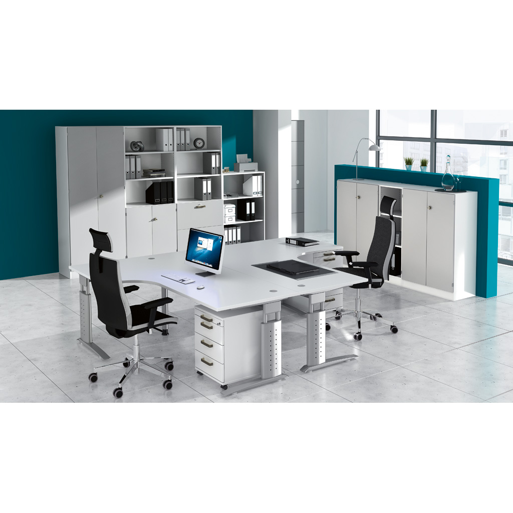 L-Fuß-Schreibtisch, Ecke links