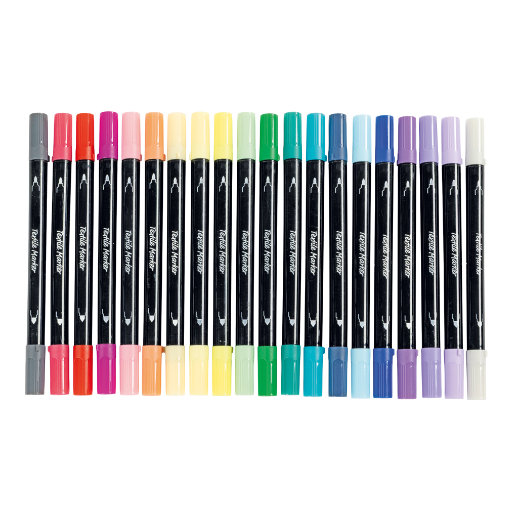 Stoffmalstifte mit Doppelspitze, 20 Stück