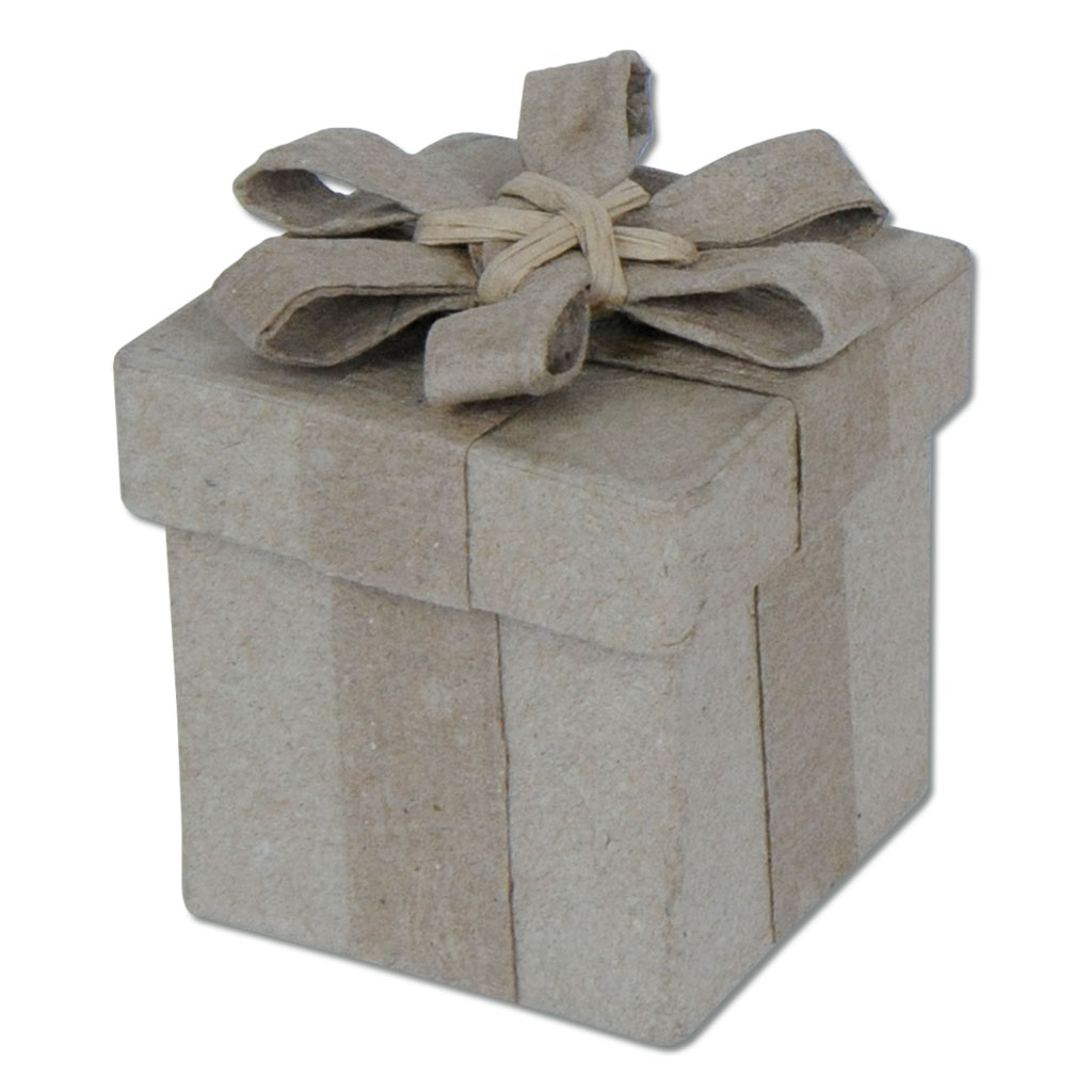 Schachtel mit Schleife aus Pappmaché, blanko Schachtel mit Schleife aus Pappmaché, blanko