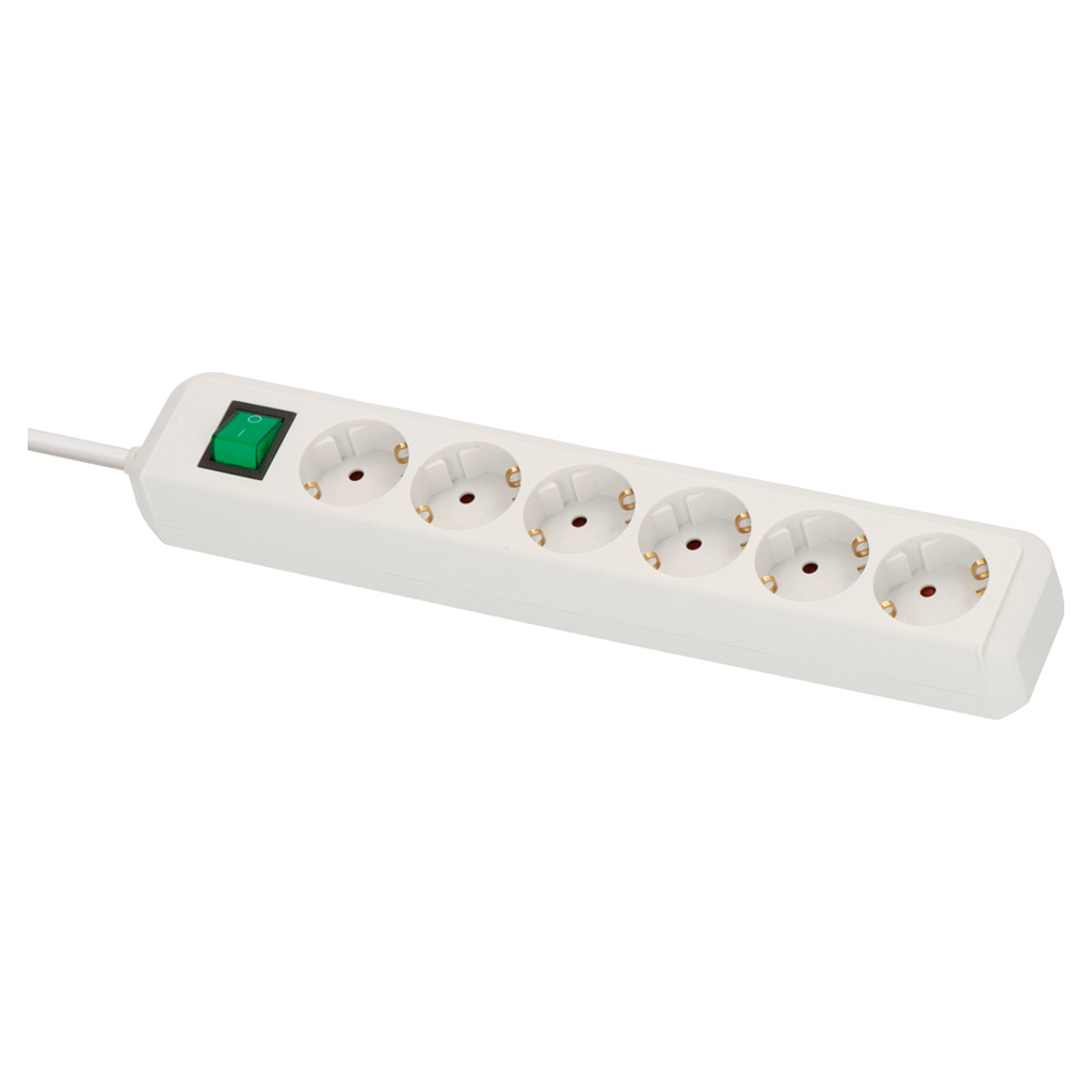 Steckdosenleiste mit Schalter, 6-fach