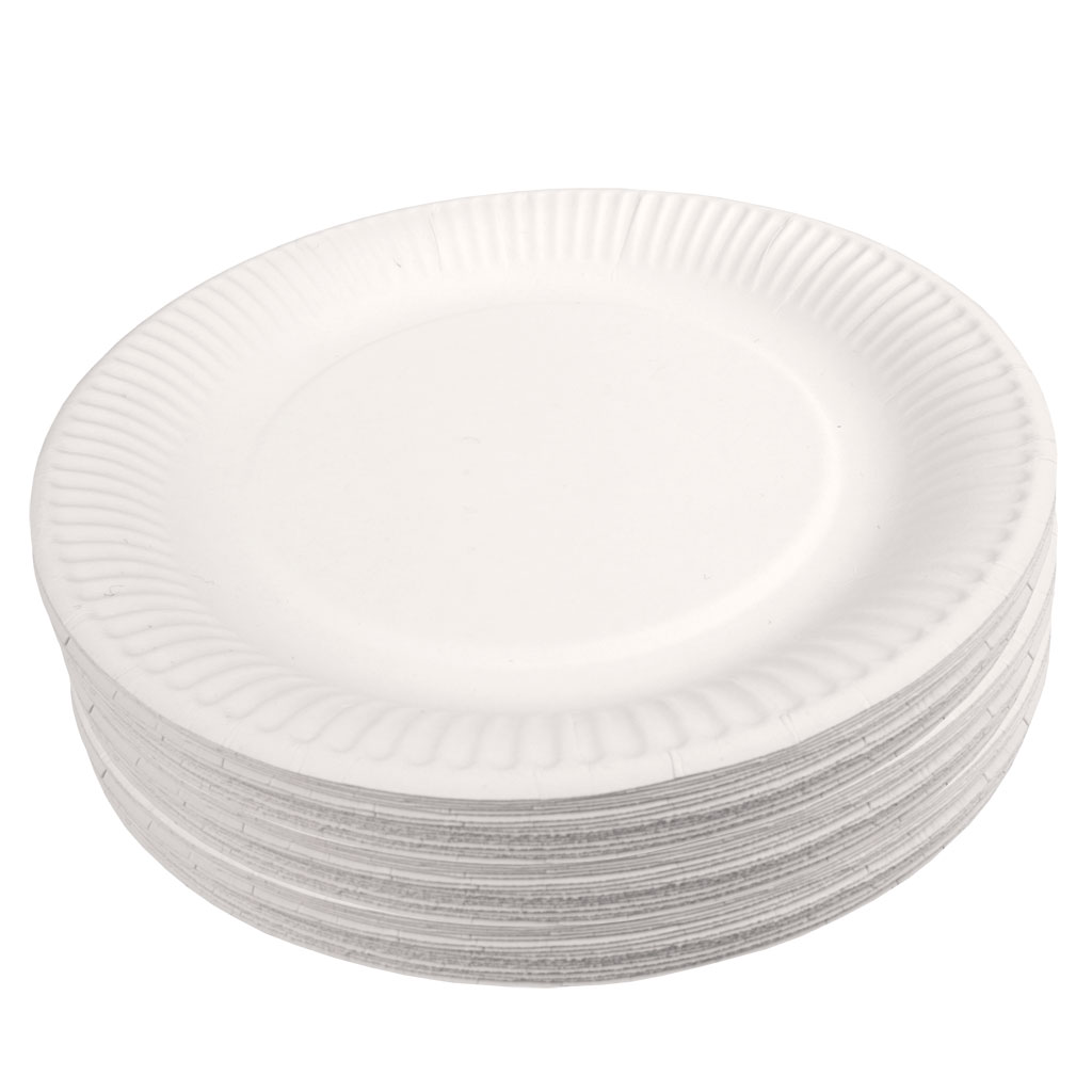 Party-Pappteller, blanko, 50 Stück, Ø 23 cm