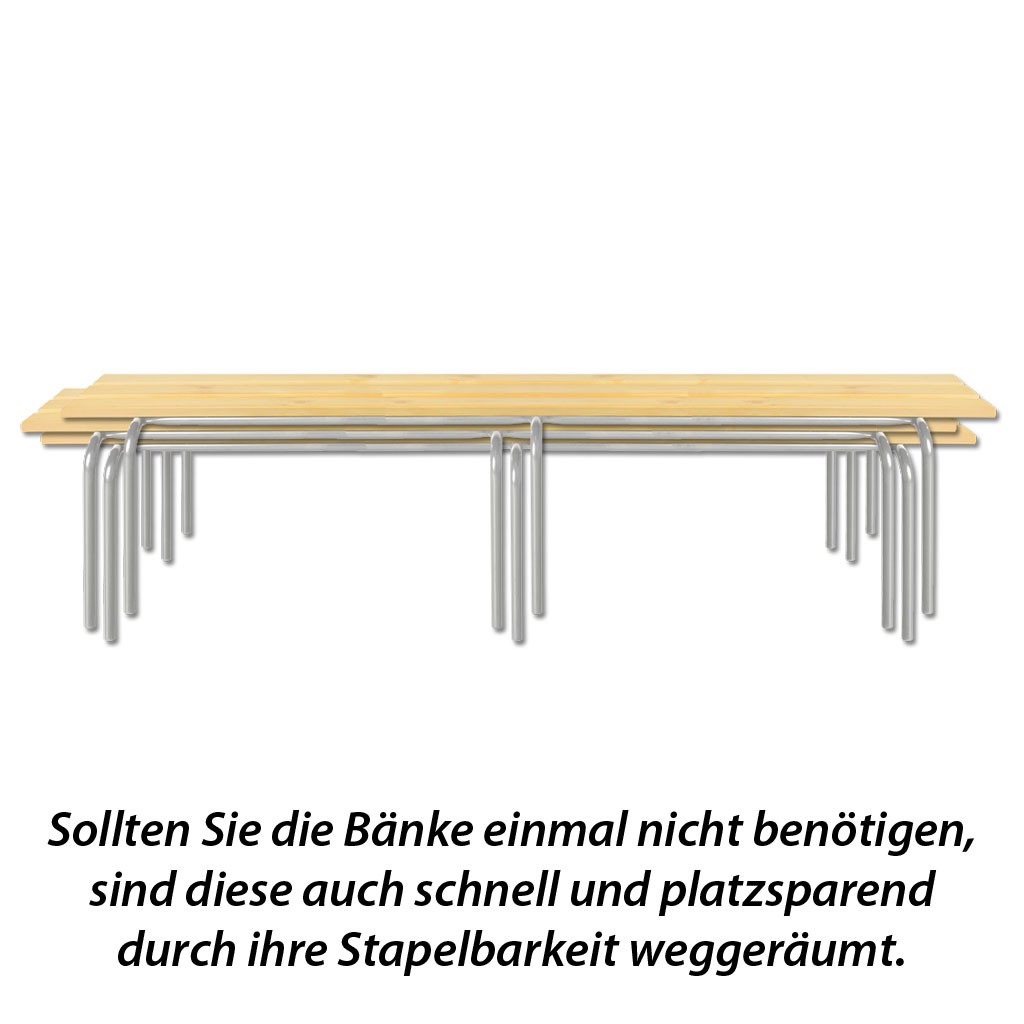 Stapelbare Umkleide- und Garderobenbank