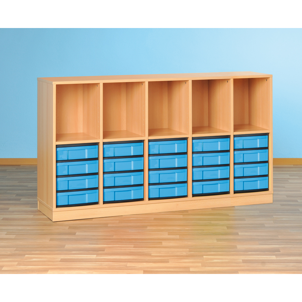 Modulus® Klassenzimmer-Regal, 5-reihig, fahrbar oder feststehend