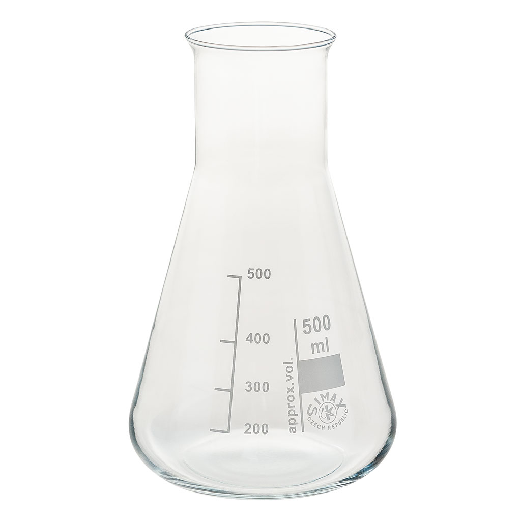 Erlenmeyerkolben, Borosilikatglas 3.3, Weithals, 1 Stück