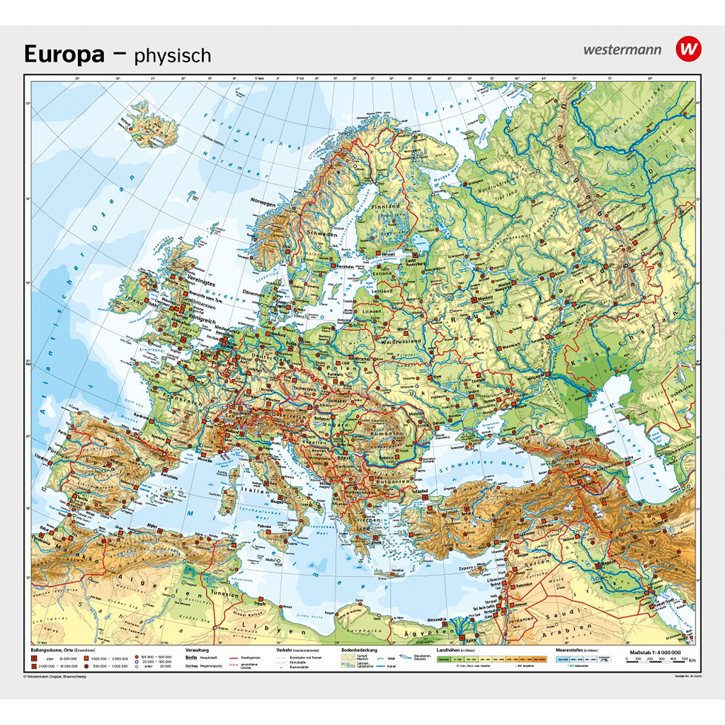 Westermann Wandkarte Europa physisch/politisch