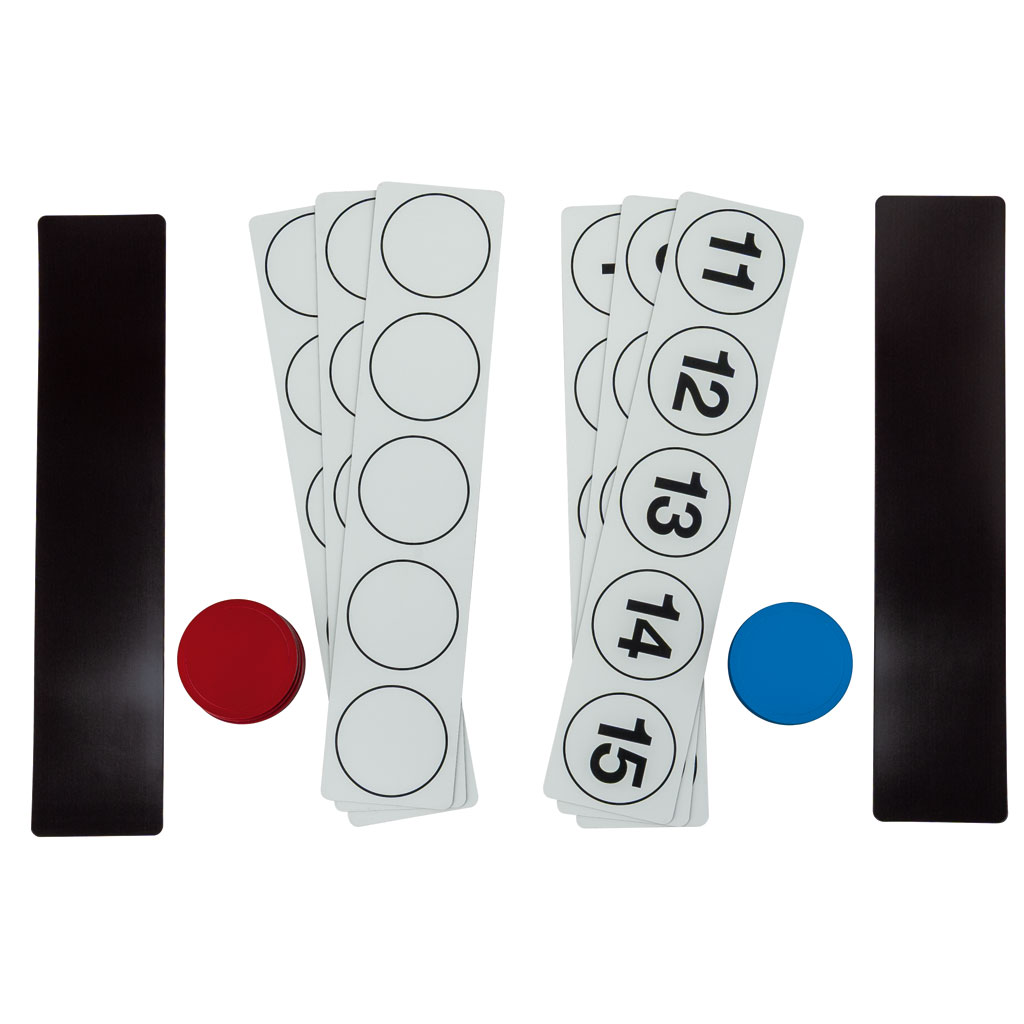 Demonstrations-Rechenleisten mit Rechenplättchen, magnetisch