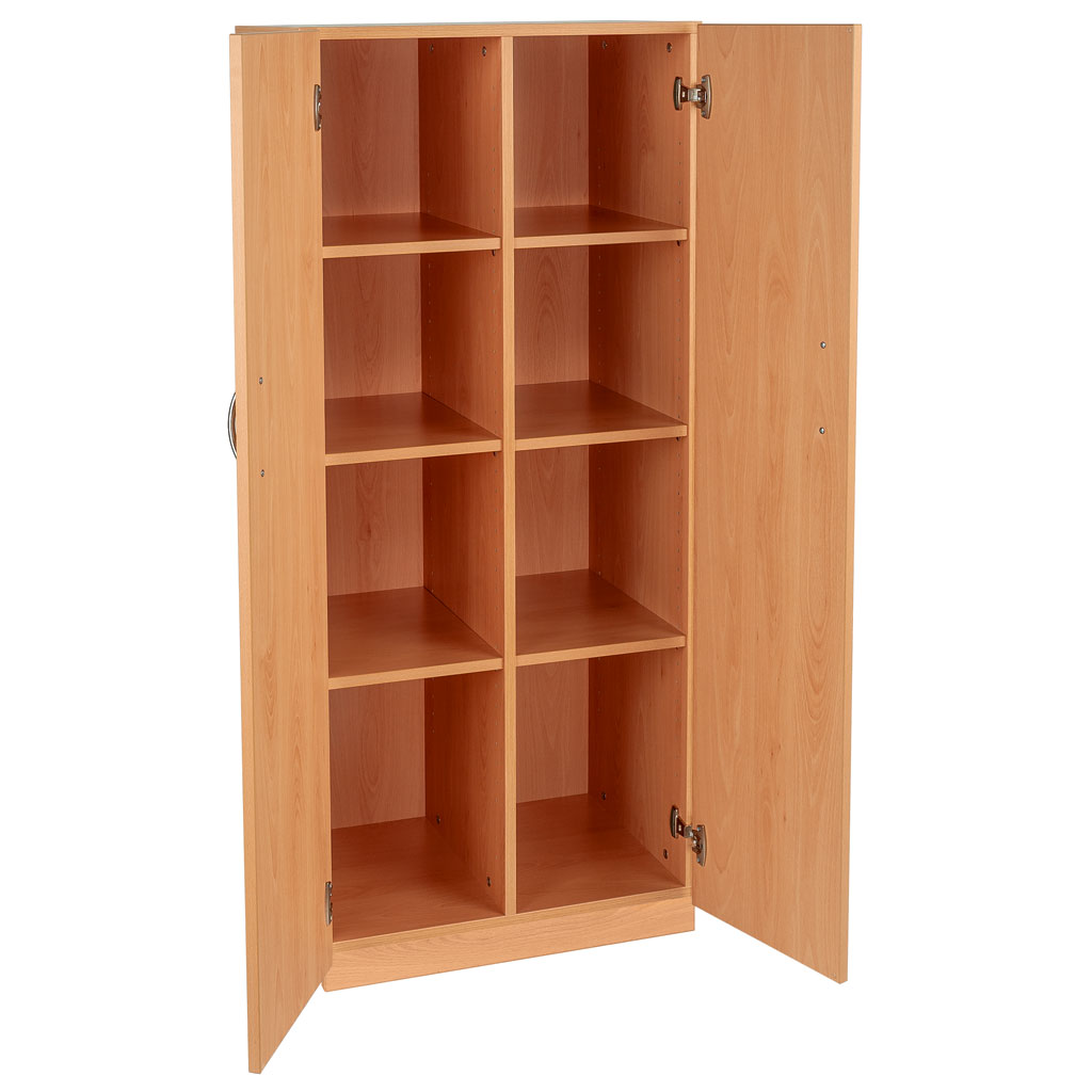 Modulus® Hohes Klassenzimmer-Regal mit Türen, 2-reihig, fahrbar oder feststehend