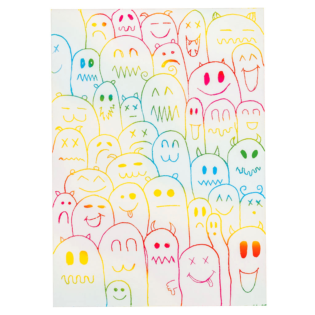 Scratch Art® Kratzpapier, 50 Blatt, Weiß mit Regenbogenfarben