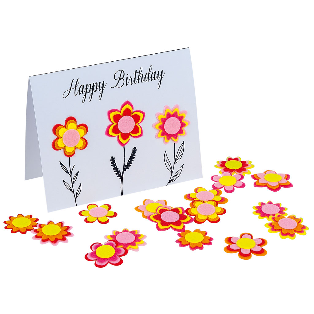 Filzaufkleber "Blumen", 200-teilig