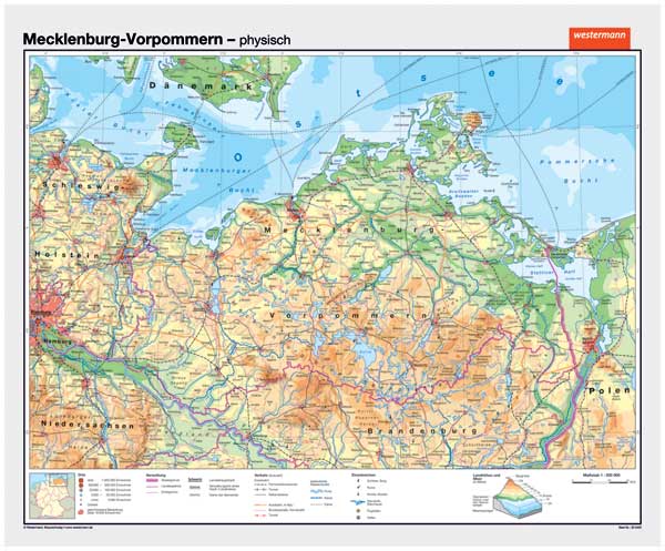 Westermann Wandkarte Mecklenburg-Vorpommern physisch oder politisch