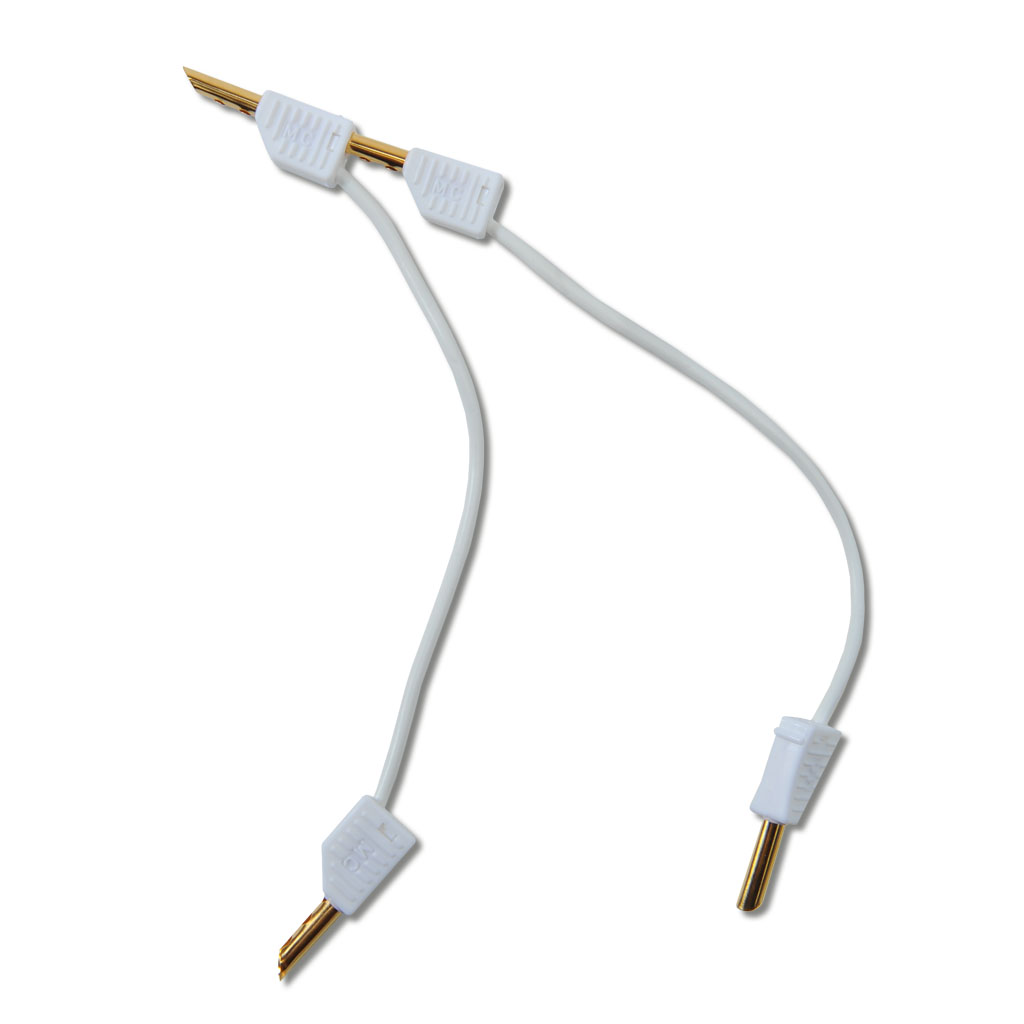 Verbindungsleiter mit vergoldetem Stecker, Weiß, 100 cm