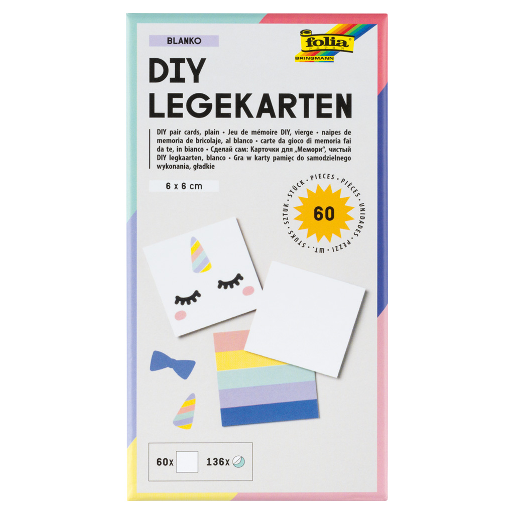 Folia® Blanko-Legekarten, 60 Stück