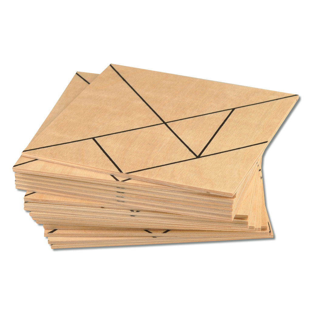 Tangram zum Selberbauen, Platte mit 7 Grundformen
