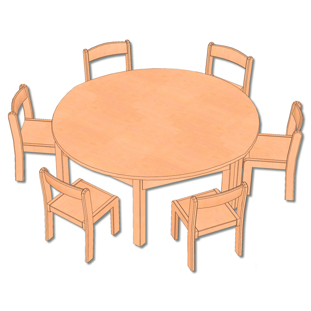 7-teiliges Möbel-Set Rund